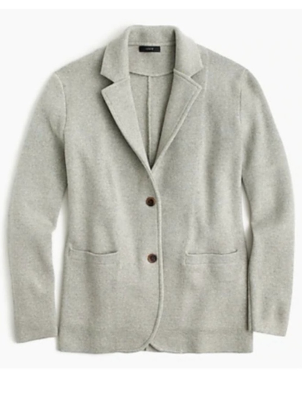J.CREW merino wool sweater blazer heather gray classic preppy size L